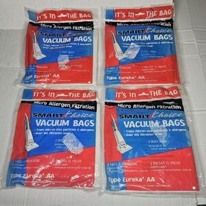 New Set 4 (2 per pack) Smart Choice Vacuum Bags Type Eureka AA Upright Allergen